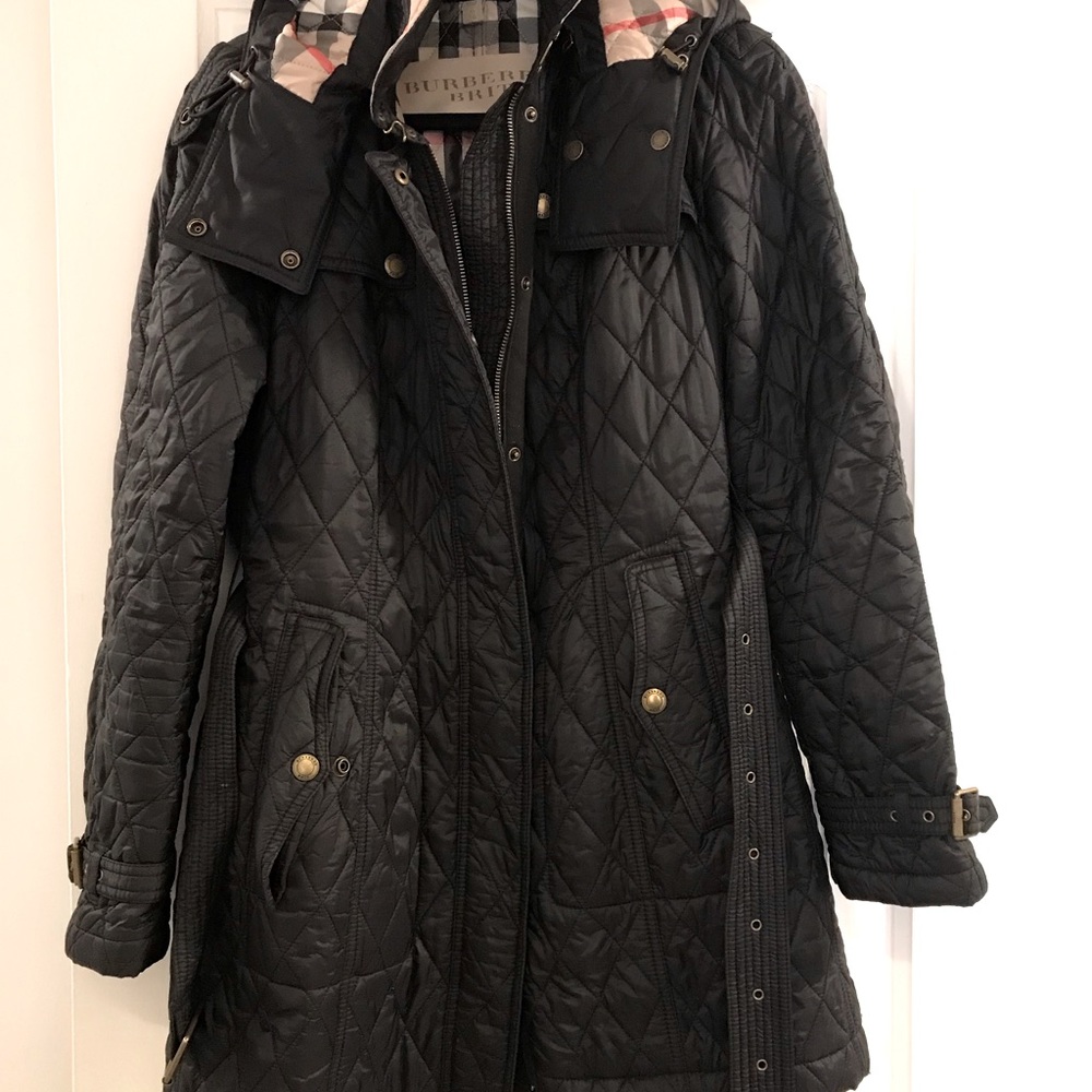 Burberry Black Finsbridge Belted Quilted Jacket